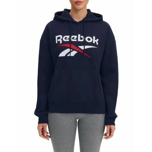 фото Худи спортивное reebok marlowe 2 col logo oversized hoody w, размер s, , синий