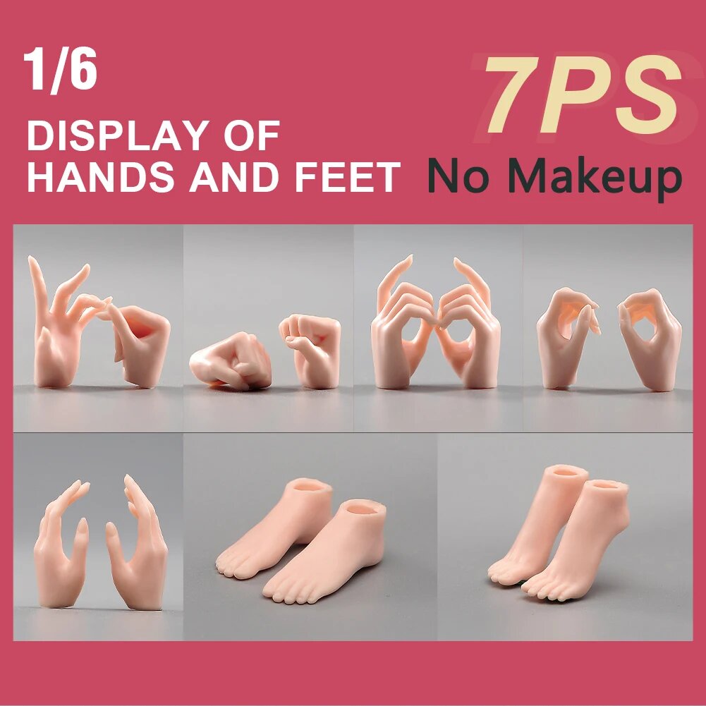 Руки и ноги 1/6, 7 шт, Suntan, Normal hand feet set