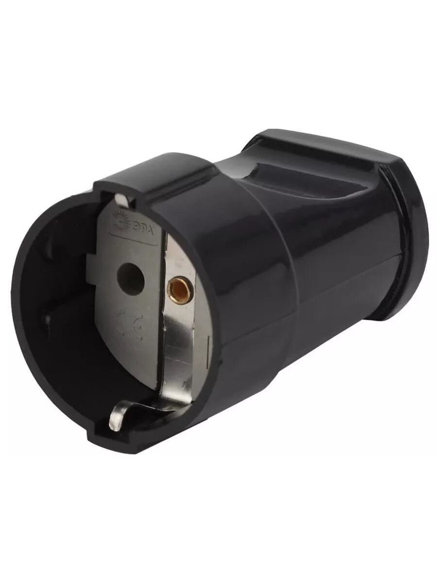 Штепсельное гнездо с 3/К черное 16А Rx2-B