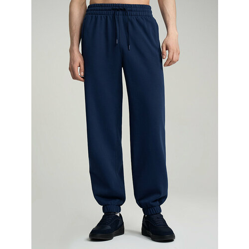 фото Брюки streetbeat basic french terry jogger, размер l, темно-синий