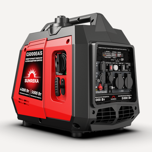 Изображение товара Бензиновый генератор SUNREKA G5000EAiS, с электростартом, шумоизоляция