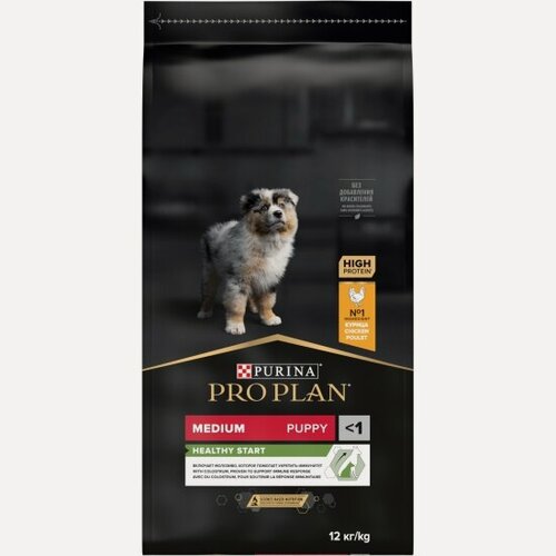 Изображение товара Корм сухой для щенков средних пород Pro Plan Medium Puppy Healthy Start с курицей 12 кг