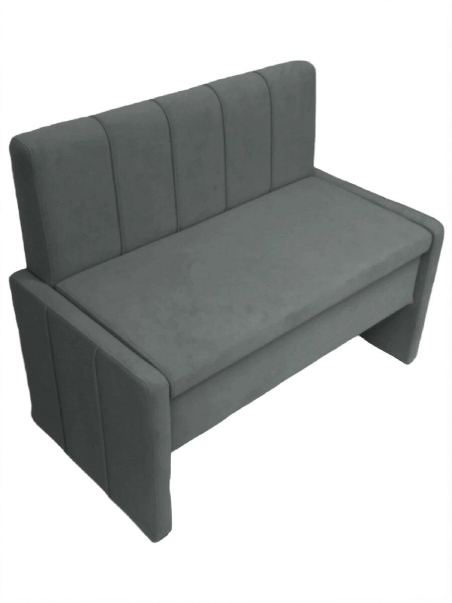 Диван кухонный прямой StylChairs Стиль, ширина 110 см, велюр тёмно-серый (антрацит)