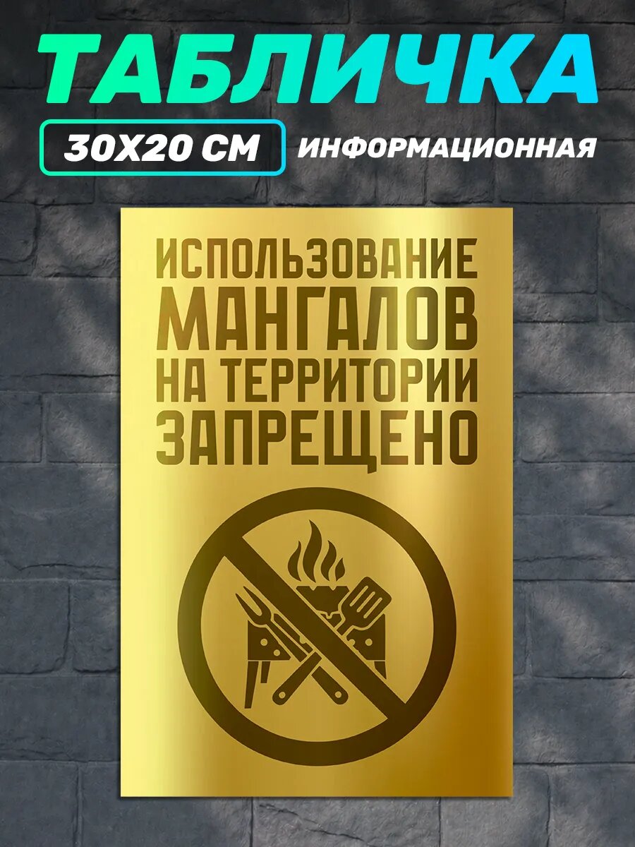 Табличка уличная Использование мангалов запрещено