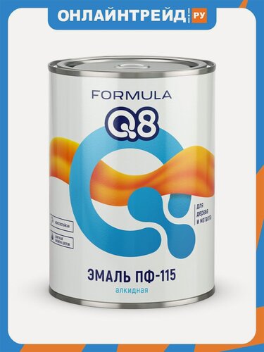 Изображение товара Эмаль Formula Q8 ПФ-115 алкидная , глянцевая, 0,9 кг, серая