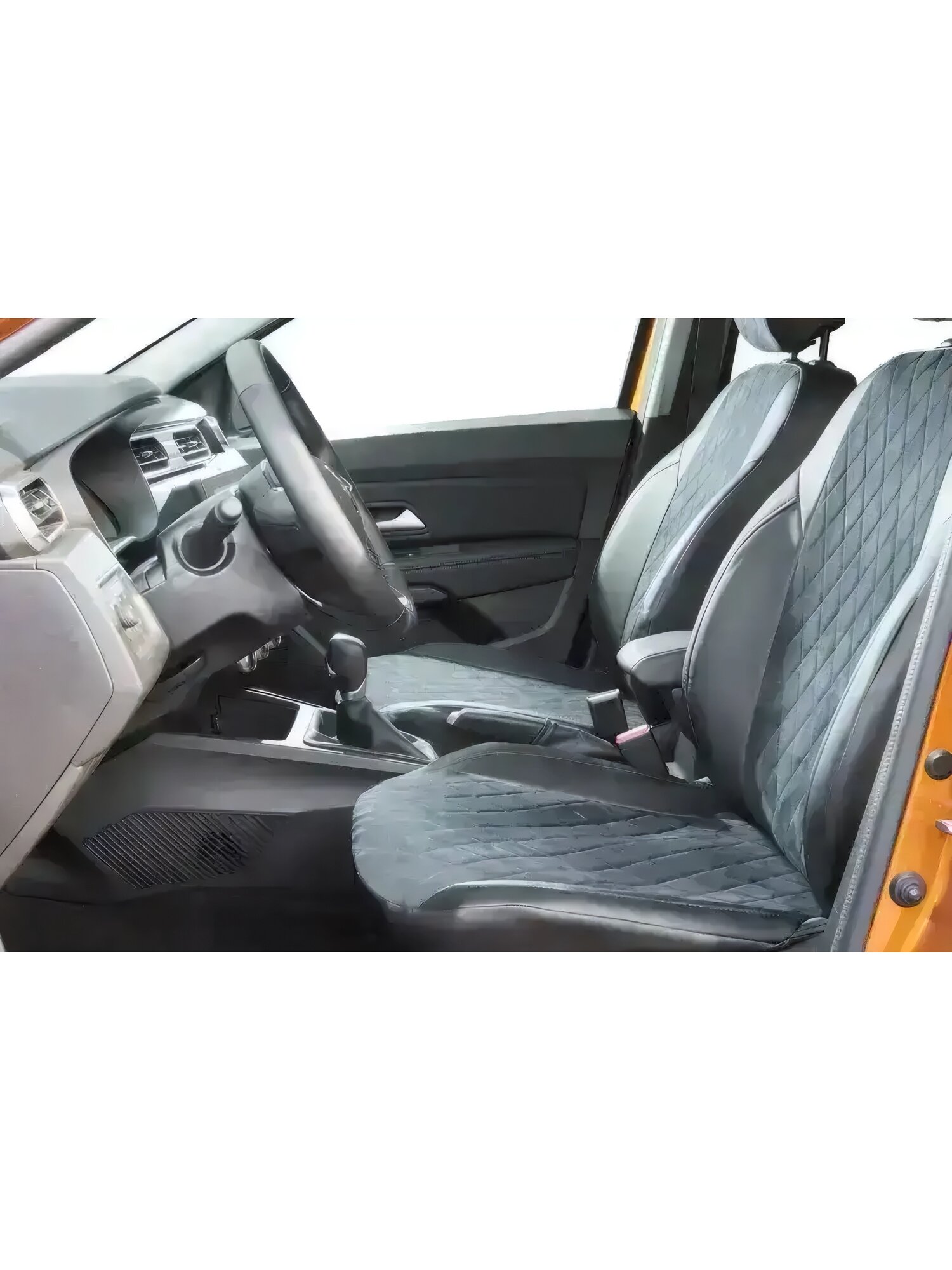 Комплект автомобильных чехлов Seintex 99808 для Kia Sportage V 2021- Ромб - рисунок ромб, черного цвета, материал экокожа и алькантара
