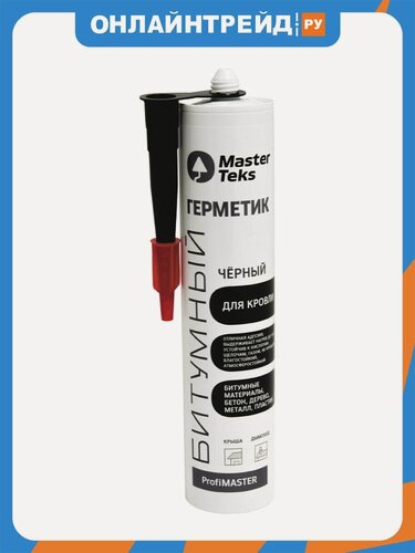 Изображение товара Герметик битумный для кровли Masterteks Profimaster, 260 мл, черный
