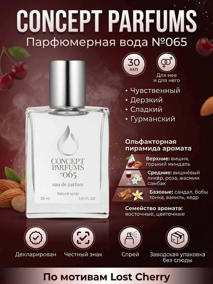 Concept Parfums 065 Парфюмерная вода Унисекс 30мл восточные, цветочные