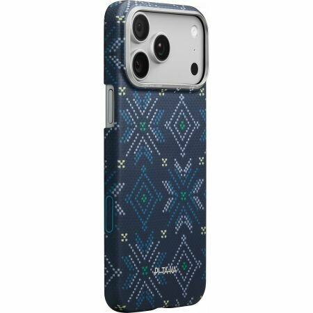 Чехол PITAKA Edge (Ultra-Slim) Case для iPhone 17 Pro Max 6.9", принт зимний синий (Navy)