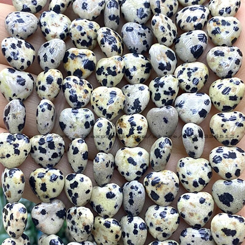 Бусины сердечки из черного яшмы 10мм, 8-10шт