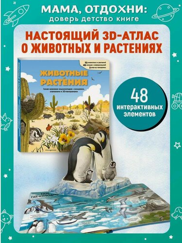 Изображение товара Животные и растения. Самая красивая энциклопедия с окошками, клапанами и 3D-панорамами