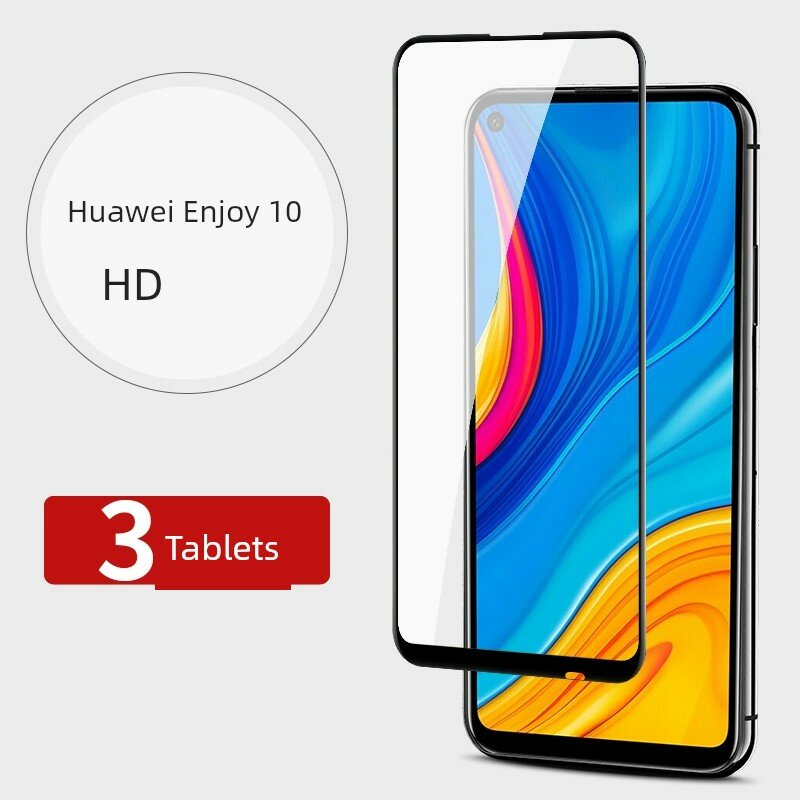 Huawei Enjoy 10 Диамантовое закаленное стекло для экрана, черный цвет, HD 3-шт набор для мобильных устройств