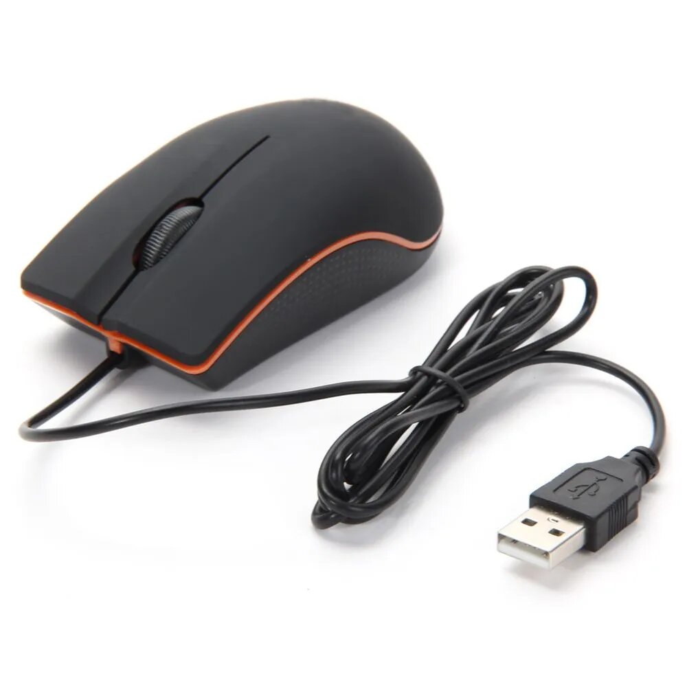 Мышь проводная Lenovo M20 USB, чёрная, 1200 dpi