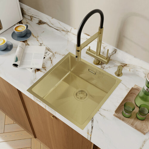 Изображение товара Мойка для кухни IDDIS Edifice EDI44B0i77 440*440 матовое золото