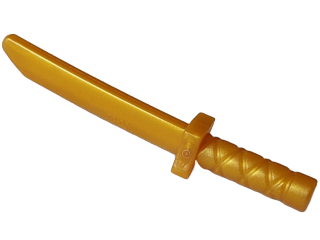 Minifigure, Weapon Sword, Shamshir / Katana with Short Blade, 5644 Pearl Gold N