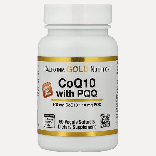Изображение товара Коэнзим Q10 California Gold Nutrition, с PQQ, в капсулах, 100мг, 60шт
