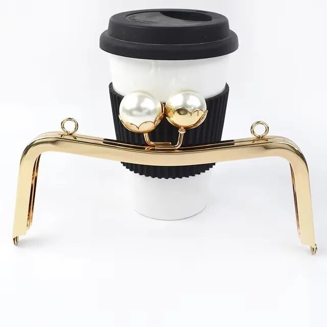 Рамка для кошелька ретро с жемчугом, 20 см, BS789-PearlLightGold