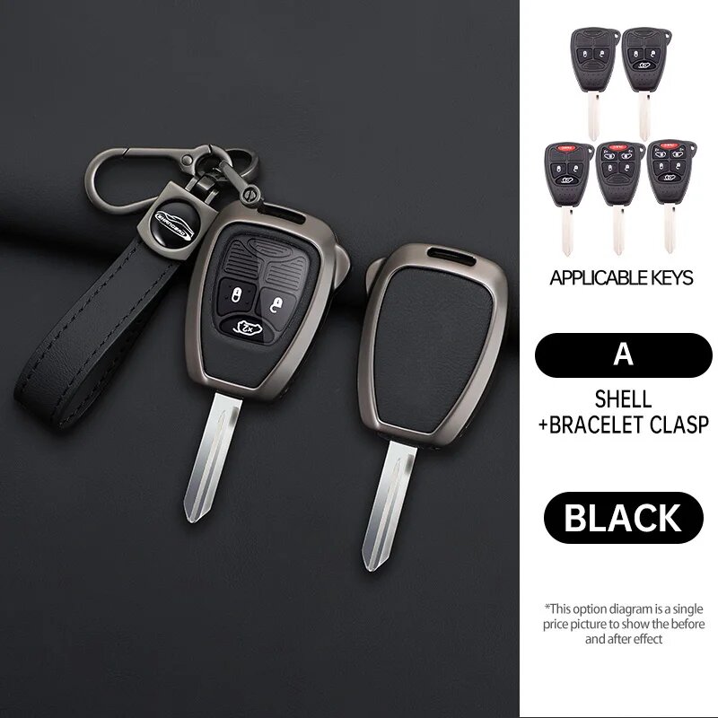 Чехол для автомобильного ключа из цинкового сплава для Jeep Wrangler Jk Commander Grand Cherokee Chrysler Pacifica Aspen 300 Dodge Caravan, аксессуары