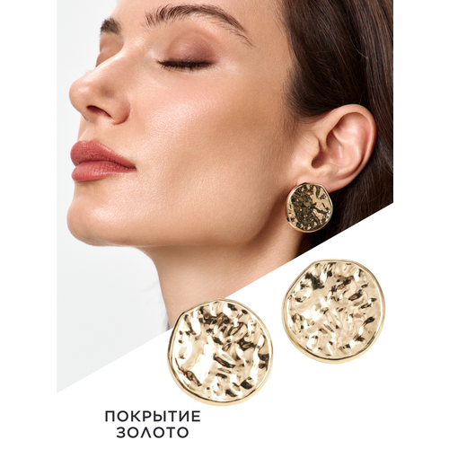 фото Серьги пусеты noima, золотистый