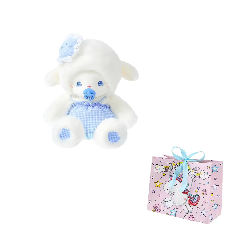 Плюшевая кукла-овечка унисекс XIWANTONG Magnetic Pacifier Lamb, высота 33 см