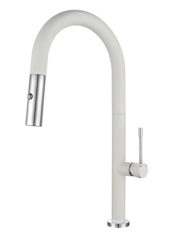 Смеситель для кухни с выдвижным изливом Rivelato Asti 3972500, иней/хром