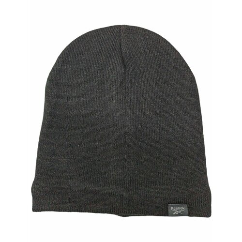 фото Шапка reebok fleece lined slouchy knit beanie для мужчин, размер onesize, черный