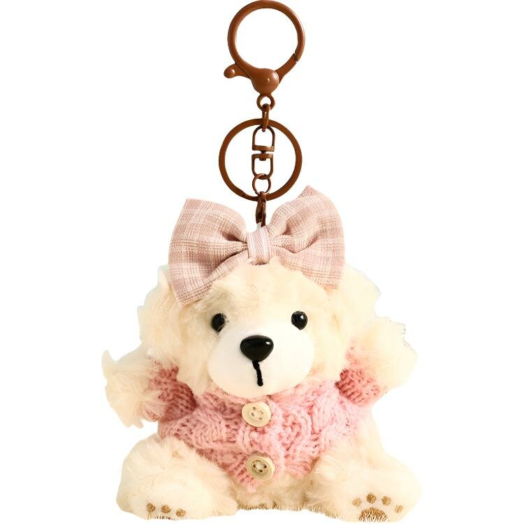 Плюшевые подвески-мишки унисекс AOAOXIONG H11.5см, Plush Cookie Bear-Cherry Blossom Pink