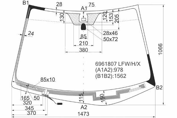 Стекло AGC 6961807 LEXUS RX300 LHD 2003- / RX400H