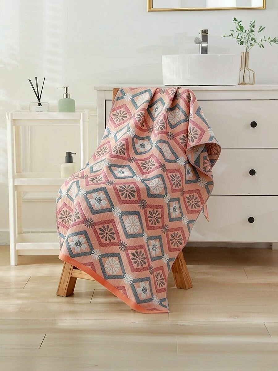 Полотенце банное махровое из 100% хлопка, 70×140 см, плотность 480 г/м², бежевое