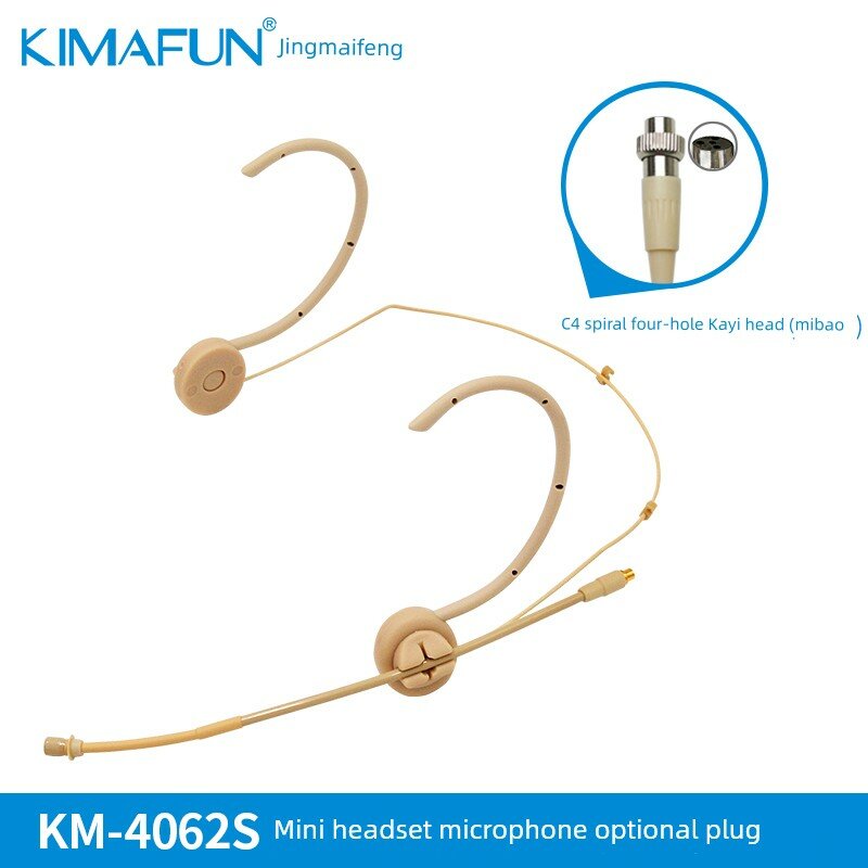 Crystal Mic 4062S Проводной наушник-микрофон с 4-контактным спиральным XLR разъемом для совместимости с Mipro,