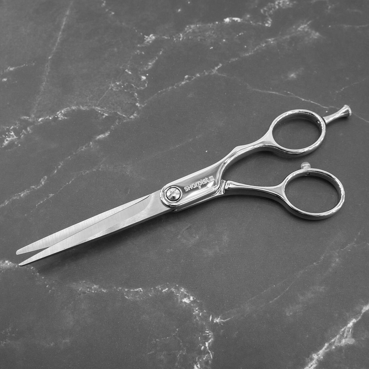 Ножницы парикмахерские "Sharpist Hair" эргономичные с микронасечками 14,6 см цвет хром