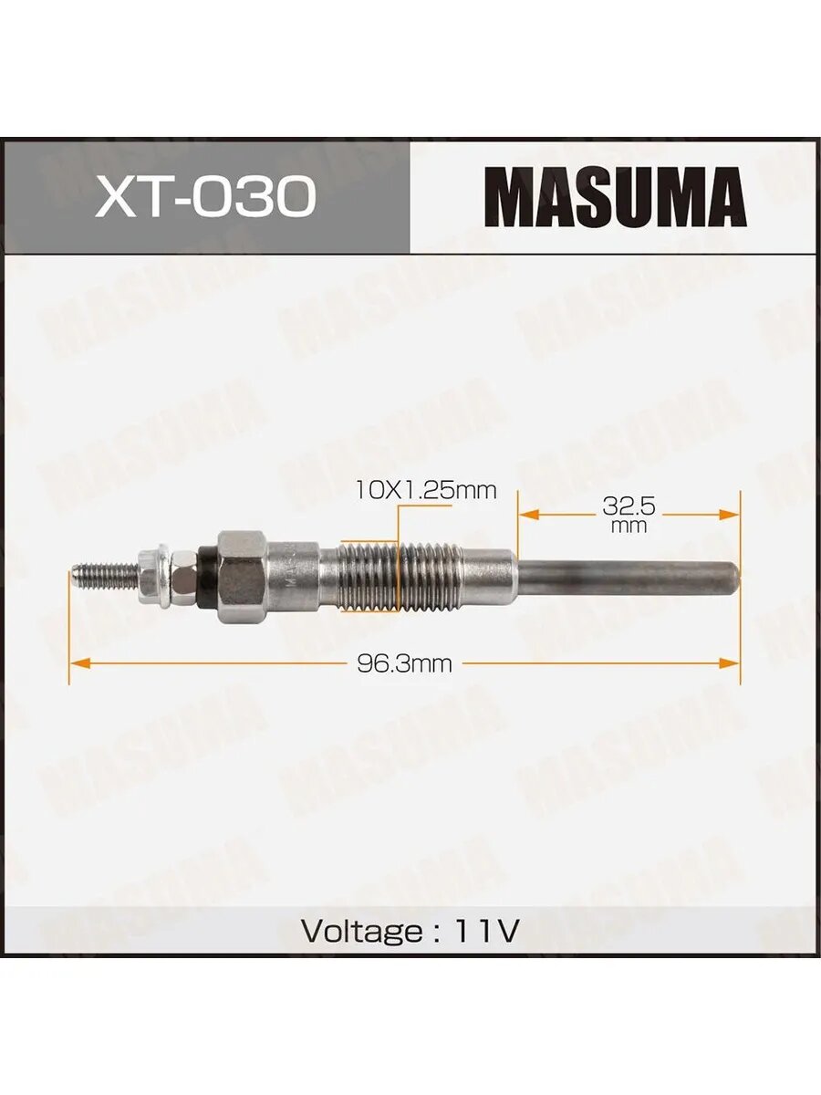 Свеча накала для а/м Toyota (1N-T, 5L), арт. XT030