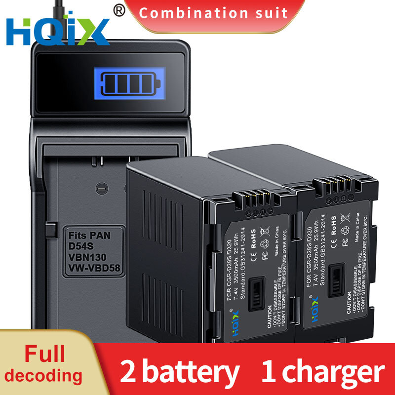 HQIX для Panasoinc NV-DS68 DS7 DS200 D401 DS8 DS77 EX1 DS88 DS99 DS150 EX3 GX7 M20 EX21 RX66 камера CGR-D28S зарядное устройство Аккумулятор
