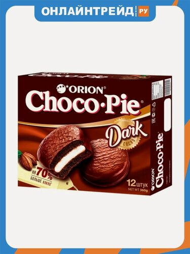 Изображение товара Пирожное Orion Choco Pie ORION "Choco Pie Dark" 360 г