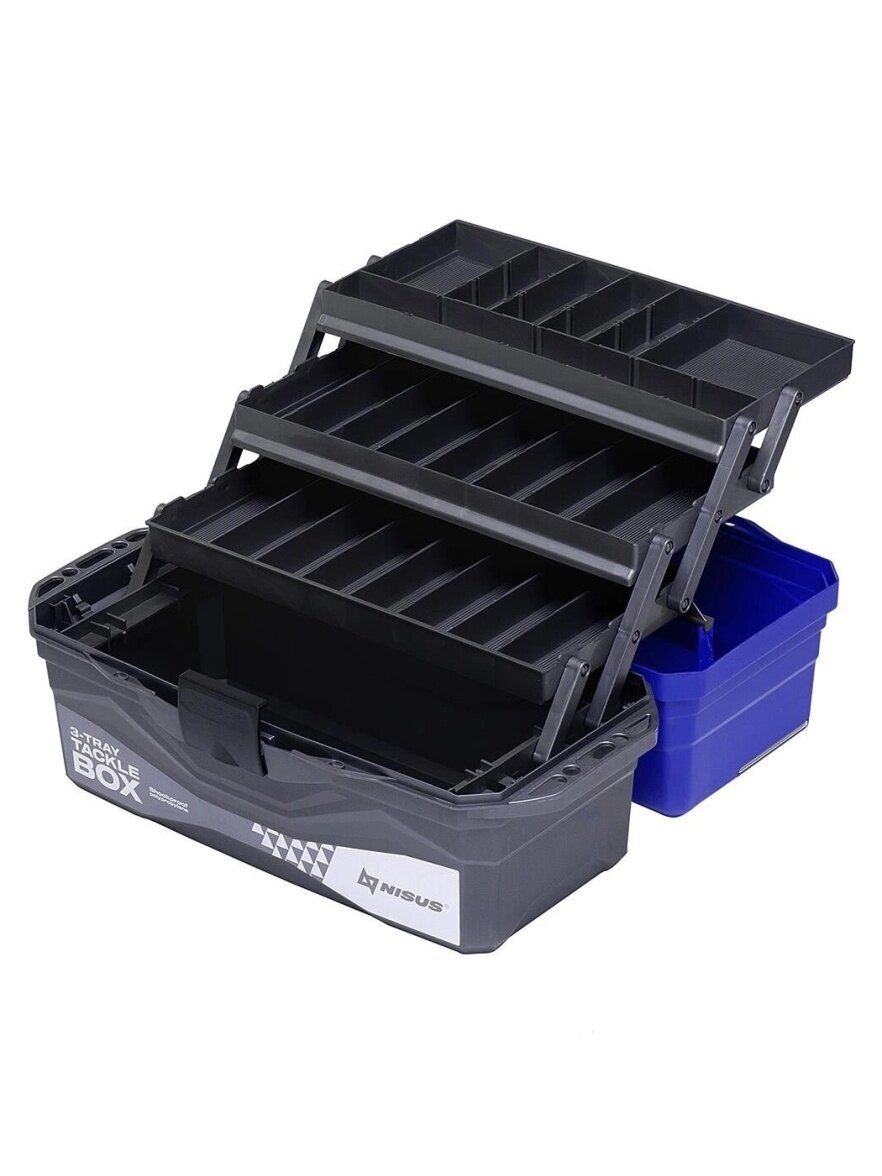 Ящик для снастей Helios Tackle Box N-TB-3-B трехполочный, синий — фото 1