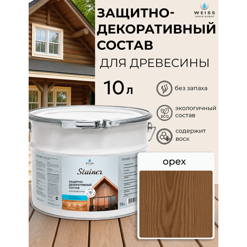 фото Защитно-декоративный состав для дерева и древесины, стайнер, пропитка, защитная лазурь weiss