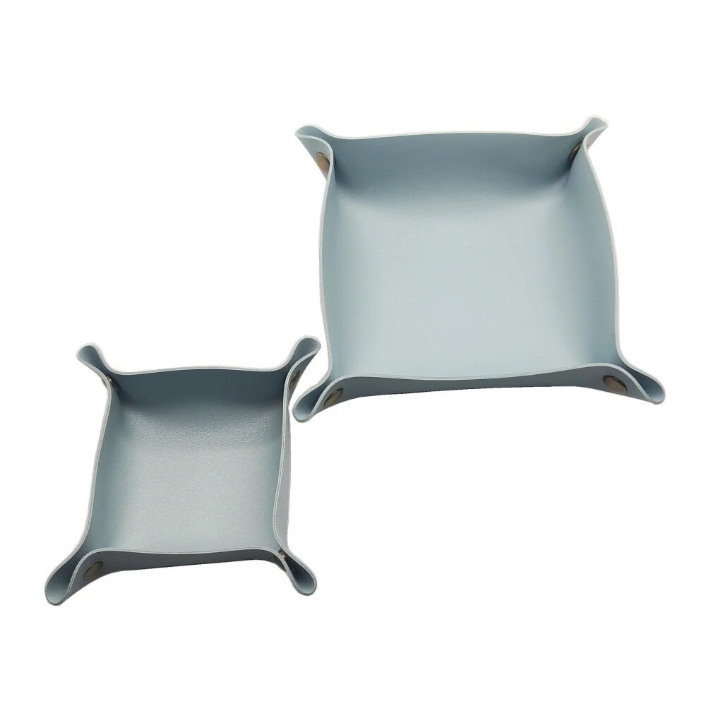 Складной лоток для мелочей из искусственной кожи 15cmX15cm, SKY BLUE