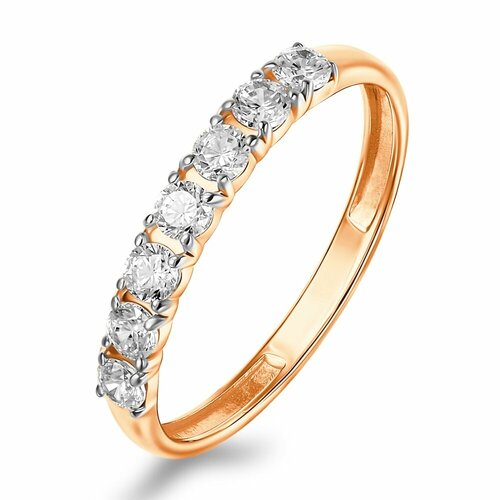 фото Кольцо дорожка 585gold, серебро, 925 проба, золочение, фианит, размер 17.5, серебристый