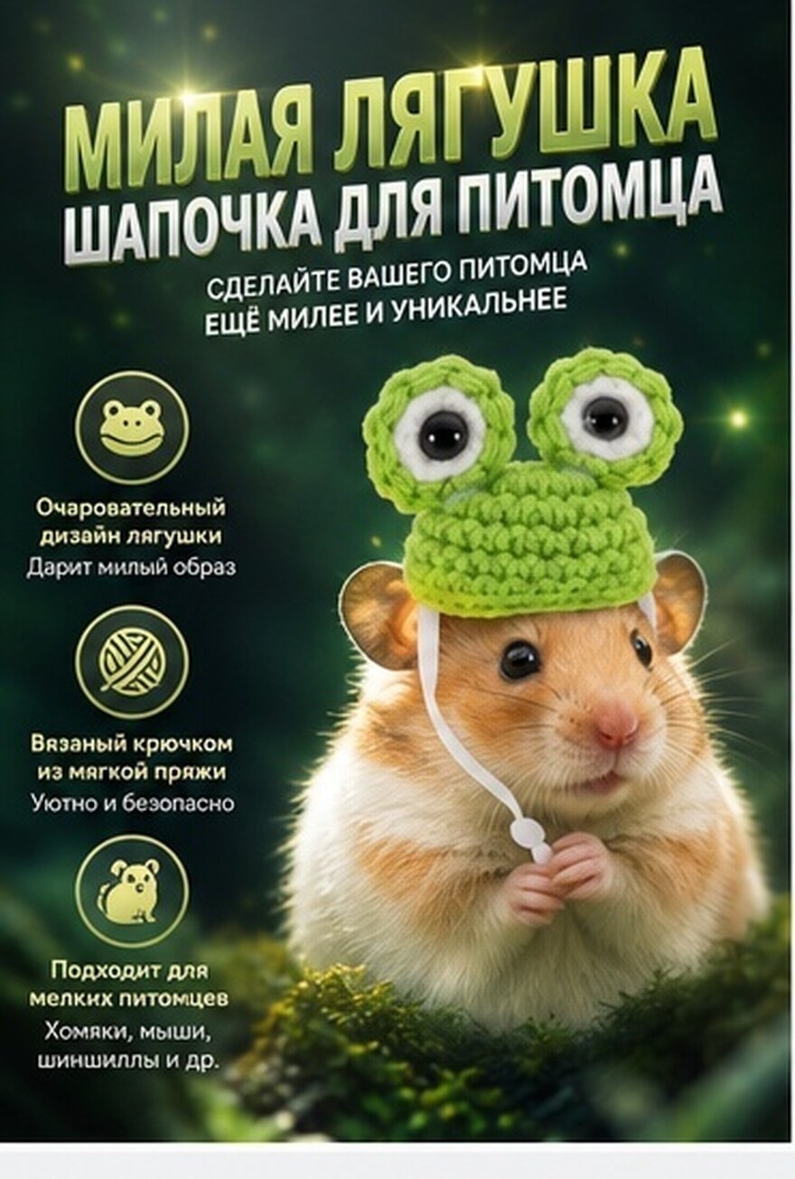 Шапочка Для Маленьких Животных Размером 13x4 6x2 5 См Зеленого Цвета Подходит Для Хэллоуина И Других Праздников