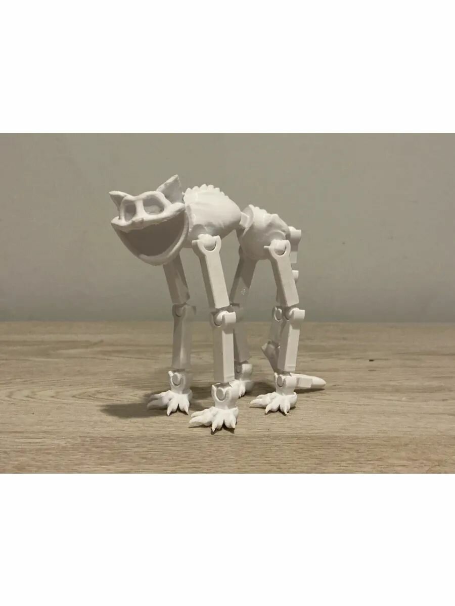 Страшно улыбающийся кот с подвижными лапами 3D печать из пластика