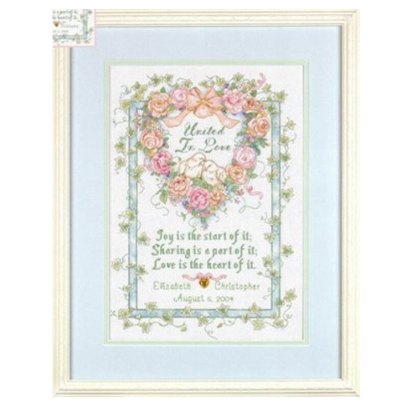 Hаборы для вышивания купить Amishop Годовщина свадьбы, 27 цветов, 18CT Aida, 167 x 242 стежка, 26 x 35 см