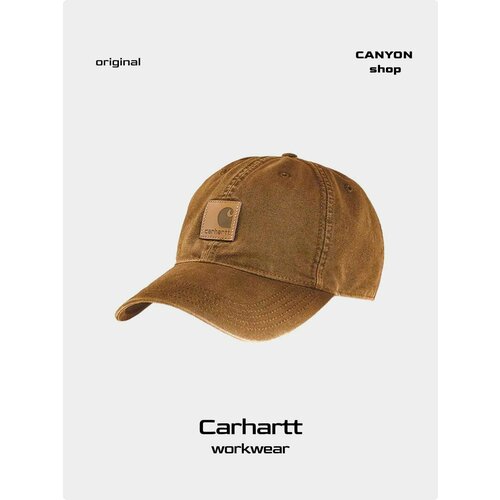 фото Бейсболка carhartt базовая коллекция для мужчин, размер one size, brown