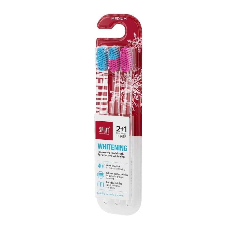 Зубная щетка Splat Whitening Medium, средняя, 3 шт