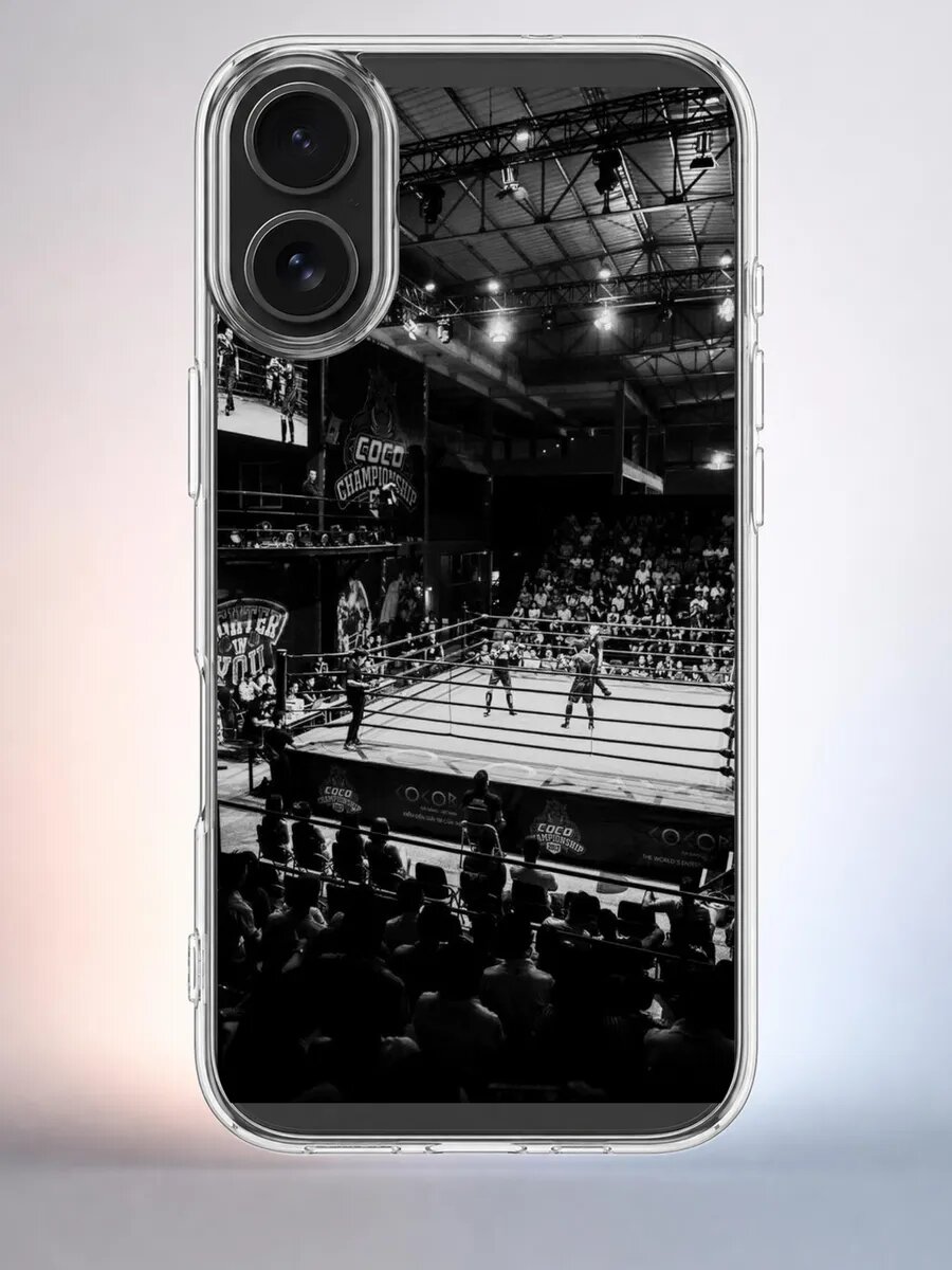 Чехол iPhone 16 реслинг на арене силиконовый