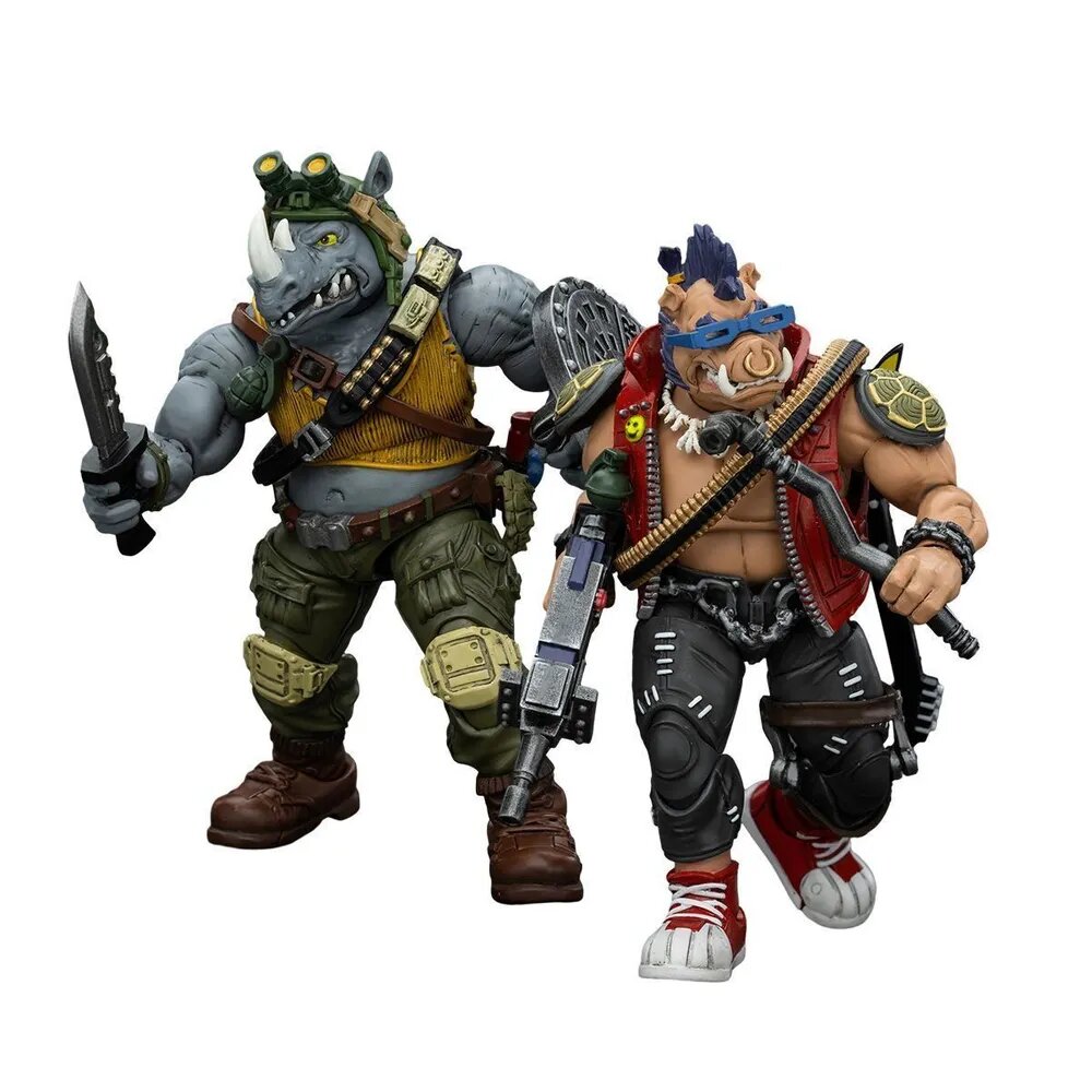 Подвижная фигурка JOYTOY TMNT Beebop Rocksteady 2PCS коллекция игрушек