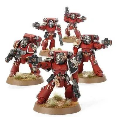 Миниатюра Warhammer 40K/30K Blood Angels Angel's Tears squad with Volkite Serpentas - Смола, Литье
