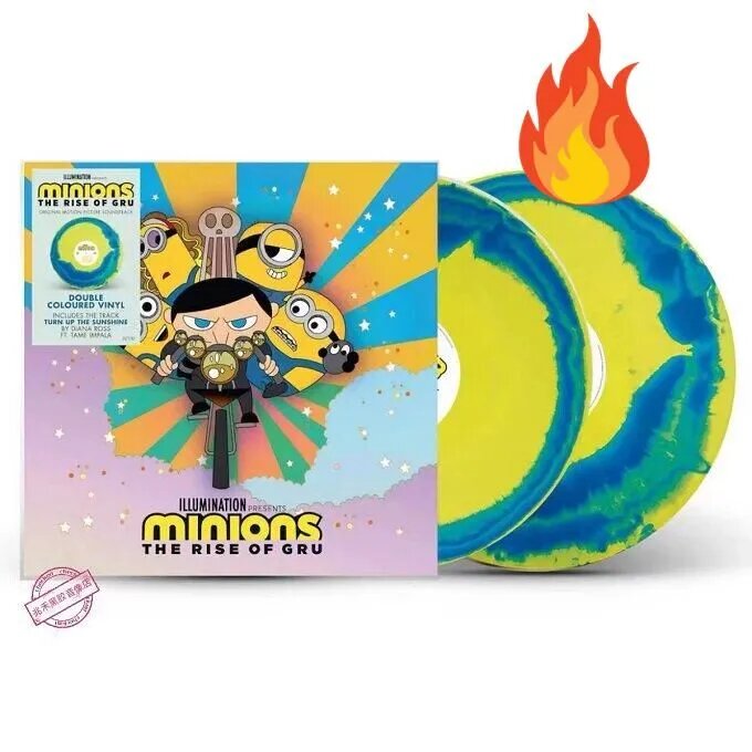 Виниловая пластинка LP Various Minions: The Rise Of Gru (2LP винил, лимитированный жёлто-голубой вихревой цветной винил, саундтрек к фильму, в наличии)