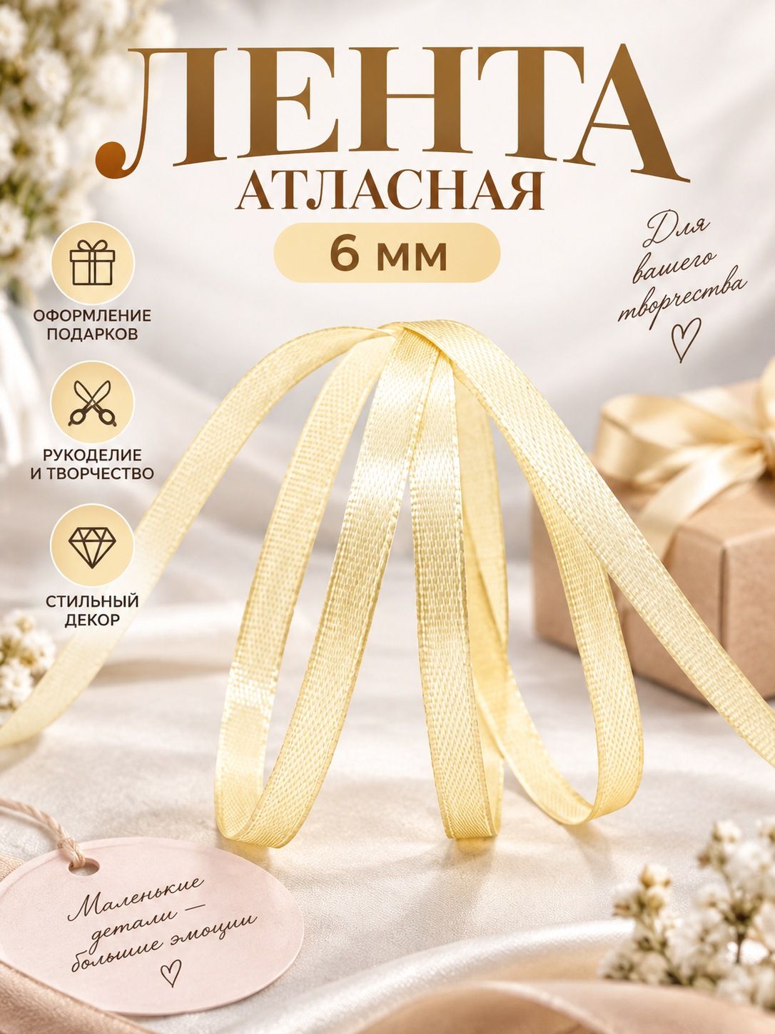 Лента атласная 6 мм