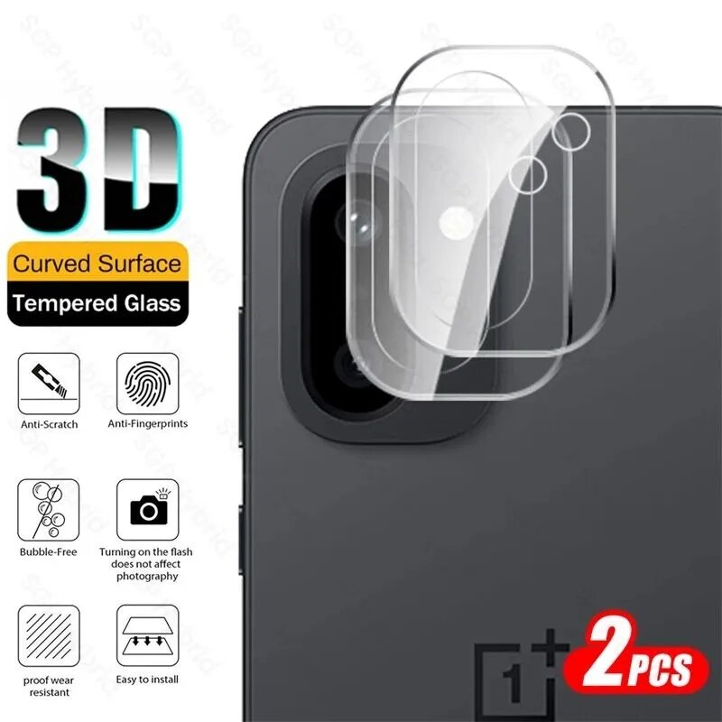 Для OnePlus 15R 5G: 2 штуки 3D прозрачных защитных стекол камеры на OnePlus15R 15 R R15 2026 CPH2769 6.83" 9H изогнутая пленка объектива.