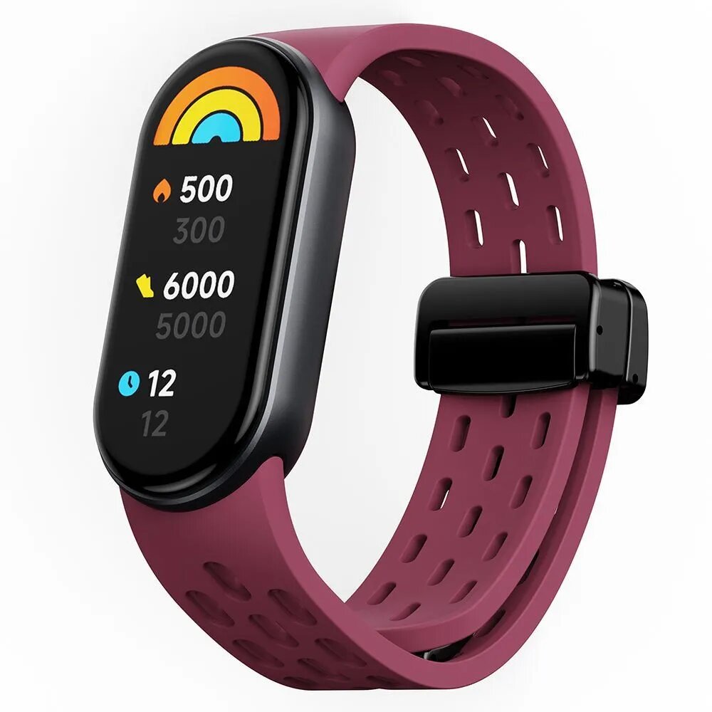 Силиконовый магнитный ремень для спортивных часов для Xiaomi MiBand 8 9 10